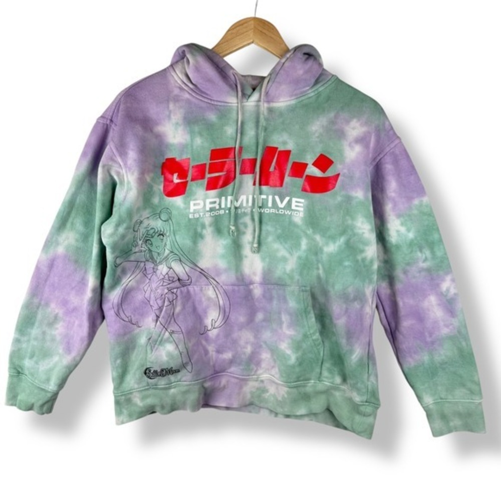 Primitive‎ x Sailor Moon Tie Dye Graphic Hoodie Womens Size XS Harajuku Anime